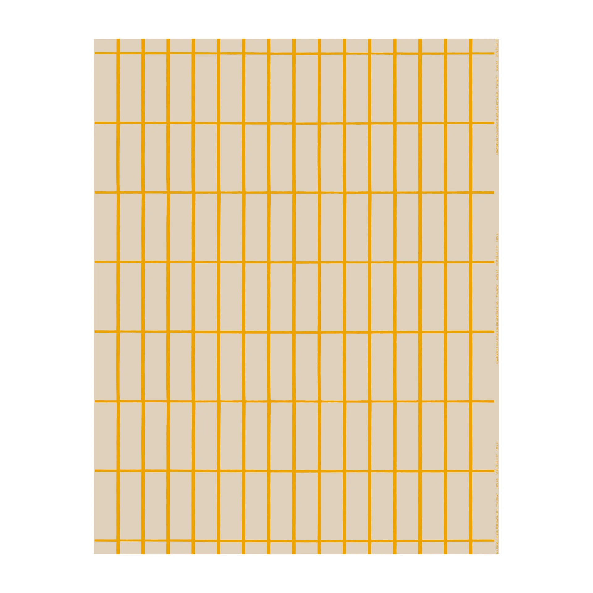 Tiiliskivi kangas puuvilla-pellava, Pellava-keltainen Marimekko