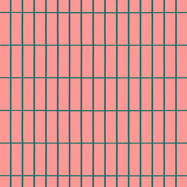 Tiiliskivi kangas - Vaaleanpunainen-vihreä - Marimekko