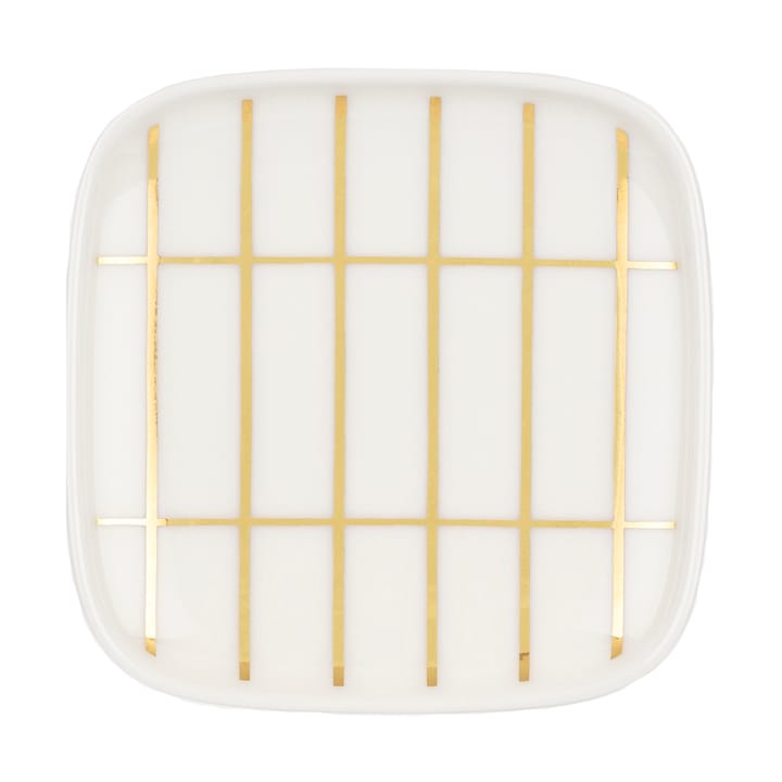 Tiiliskivi lautanen 10 x 10 cm - White-gold - Marimekko