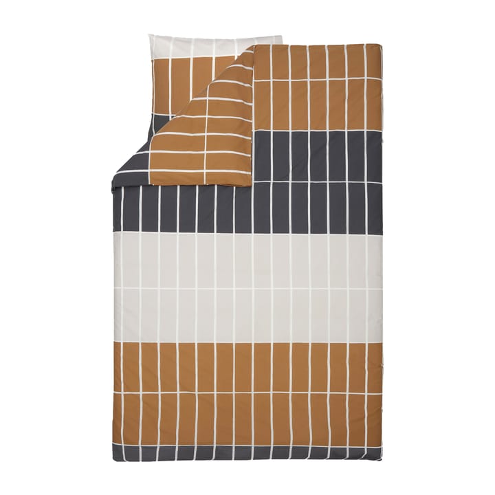 Tiiliskivi pussilakana 150x210 cm - Tummanruskea-beige-charcoal - Marimekko