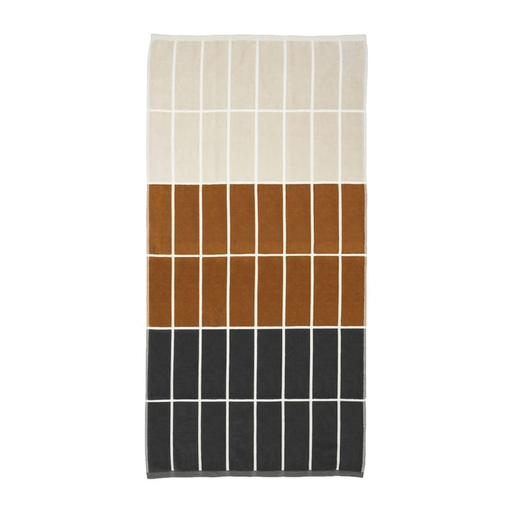 Tiiliskivi pyyhe 70x150 cm - Tummanharmaa-ruskea-beige - Marimekko