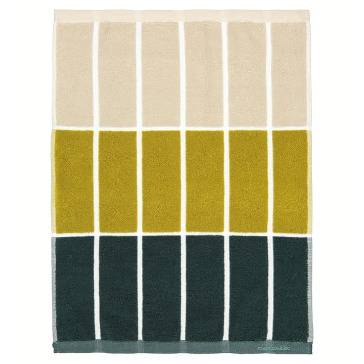 Tiiliskivi pyyhe tummanvihreä-keltainen-beige - 50x70 cm - Marimekko