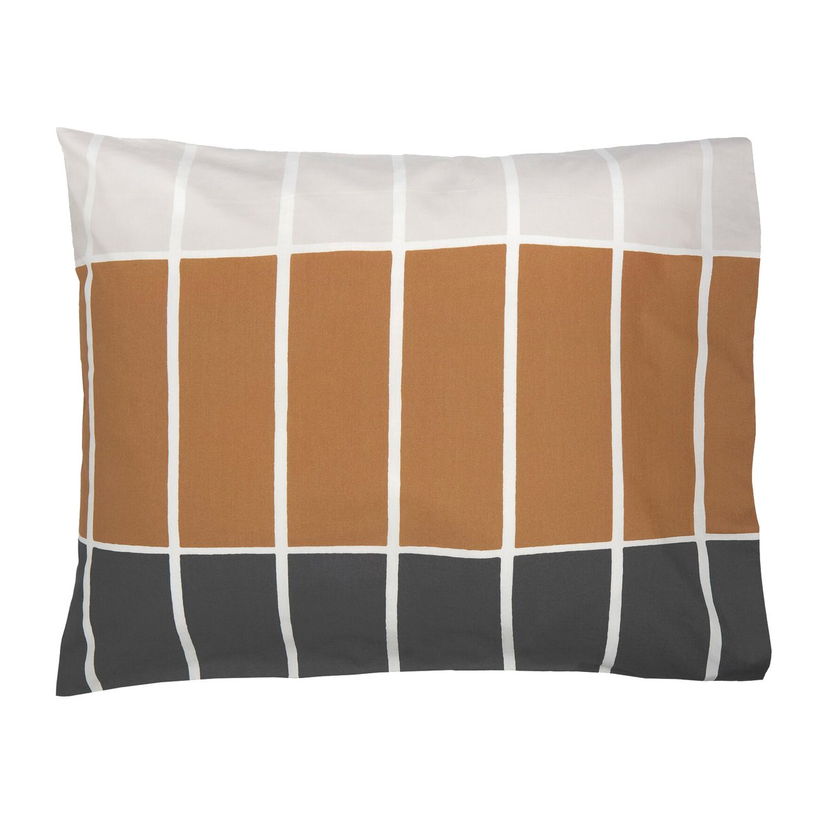 Marimekko Tiiliskivi tyynyliina 50×60 cm Tummanruskea-beige-charcoal
