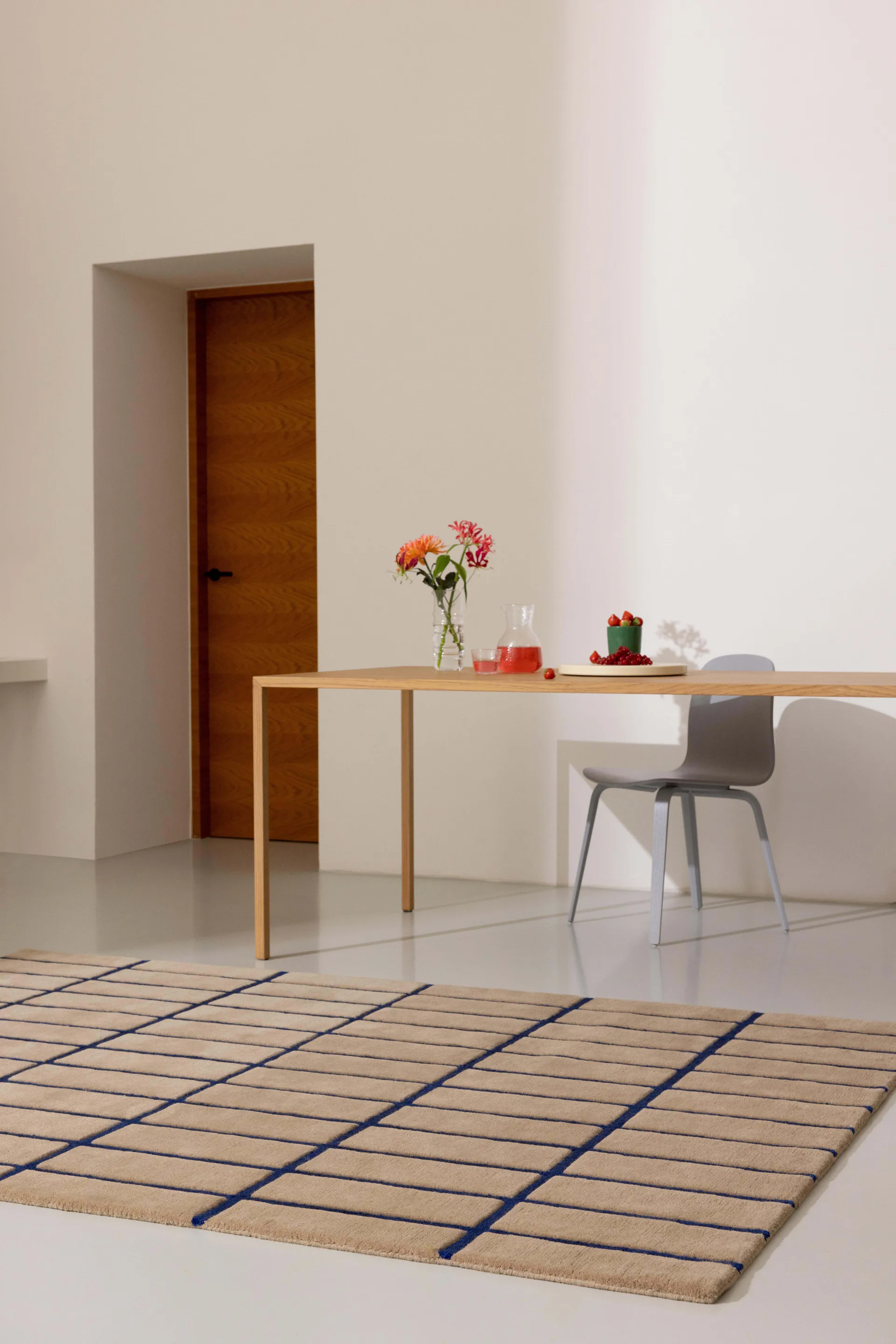 Tiiliskivi villamatto, Bright blue, 140x200 cm Marimekko