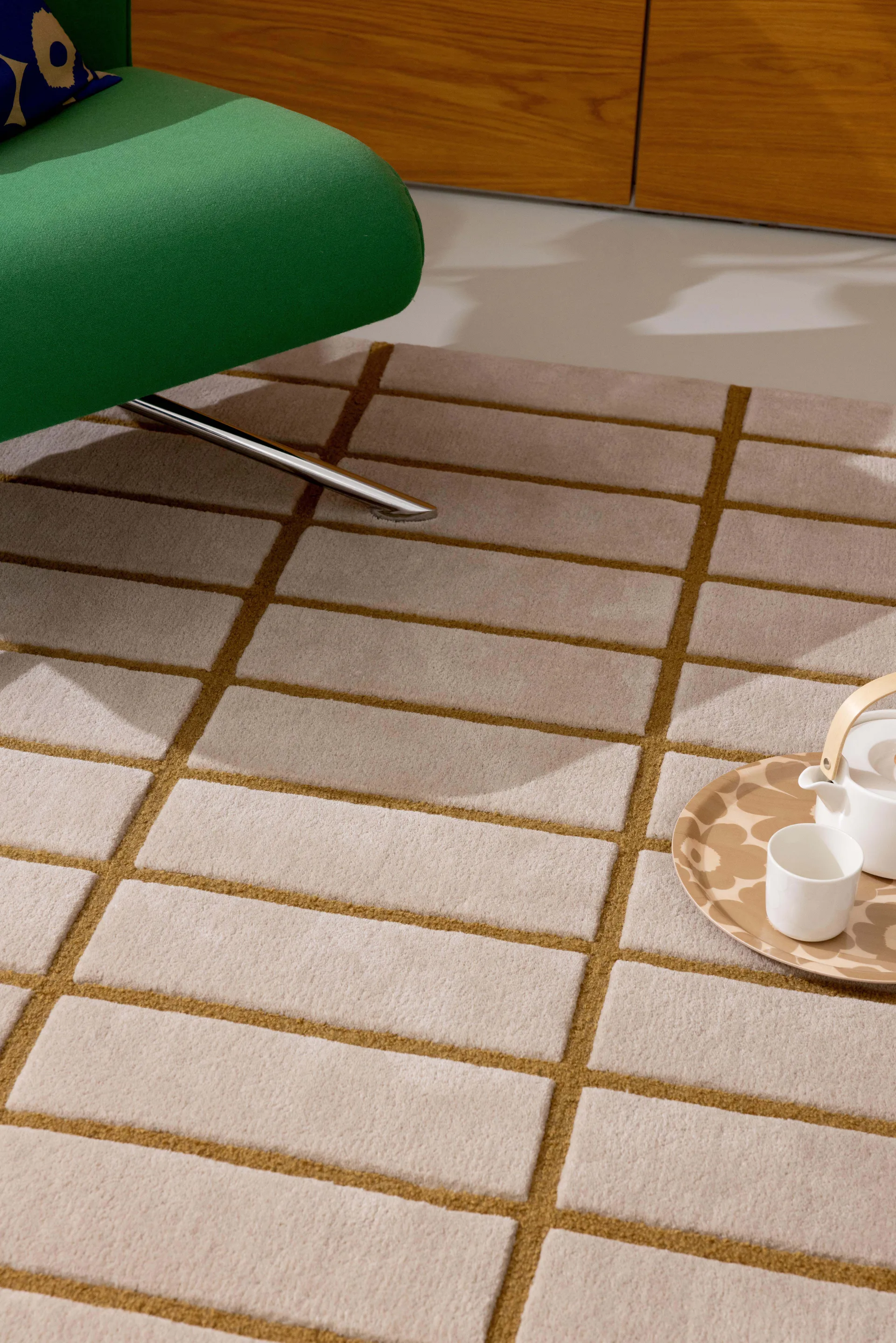 Tiiliskivi villamatto, Bronze Yellow, 250x350 cm Marimekko