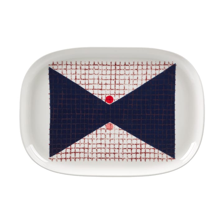 Tomina tarjoilulautanen 25,5x36 cm - White-dark blue - Marimekko