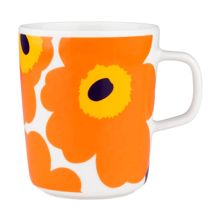 Unikko 60-vuotisjuhlapainos muki 25 cl, Valkoinen-oranssi-keltainen Marimekko