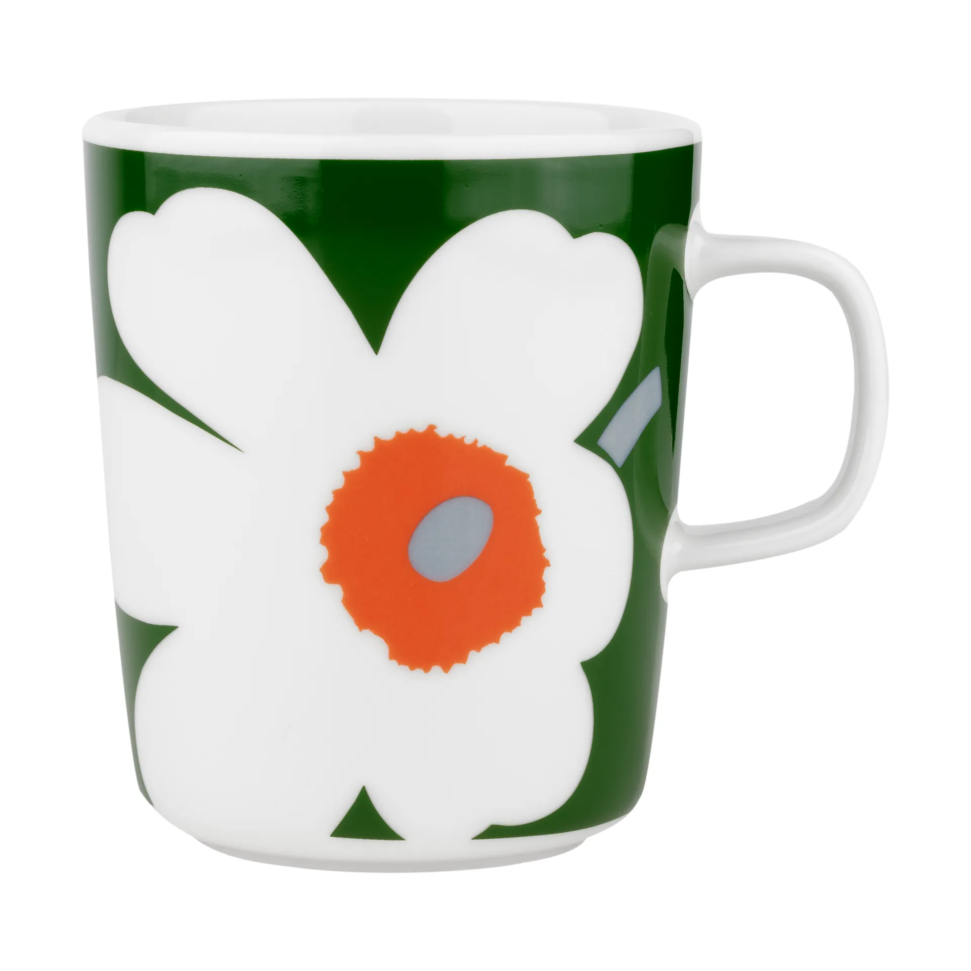 Unikko 60-vuotisjuhlapainos muki 25 cl, White-green-orange Marimekko
