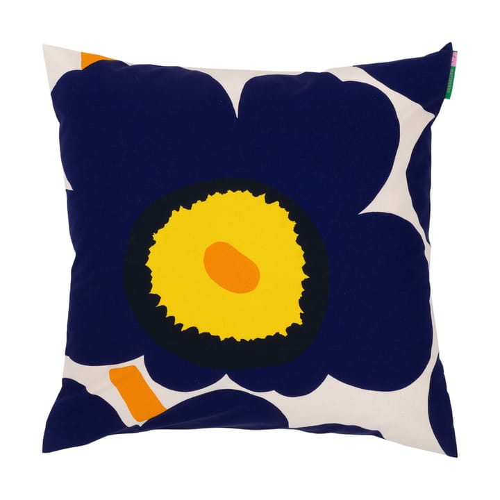 Unikko 60-vuotisjuhlavuoden tyynynpäällinen 50x50 cm - Sininen-keltainen-oranssi - Marimekko