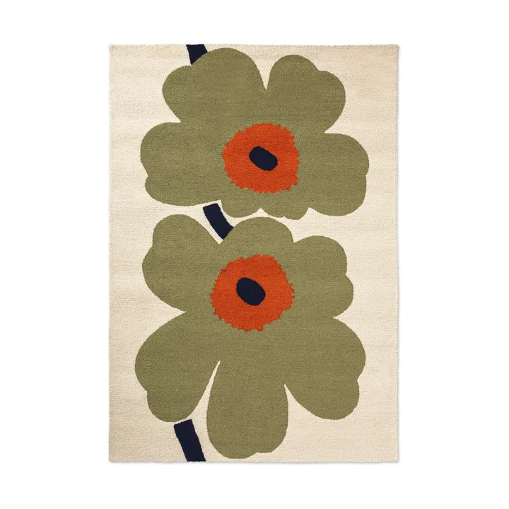 Unikko anniversary matto ulkokäyttöön - Dusty green, 140×200 cm - Marimekko
