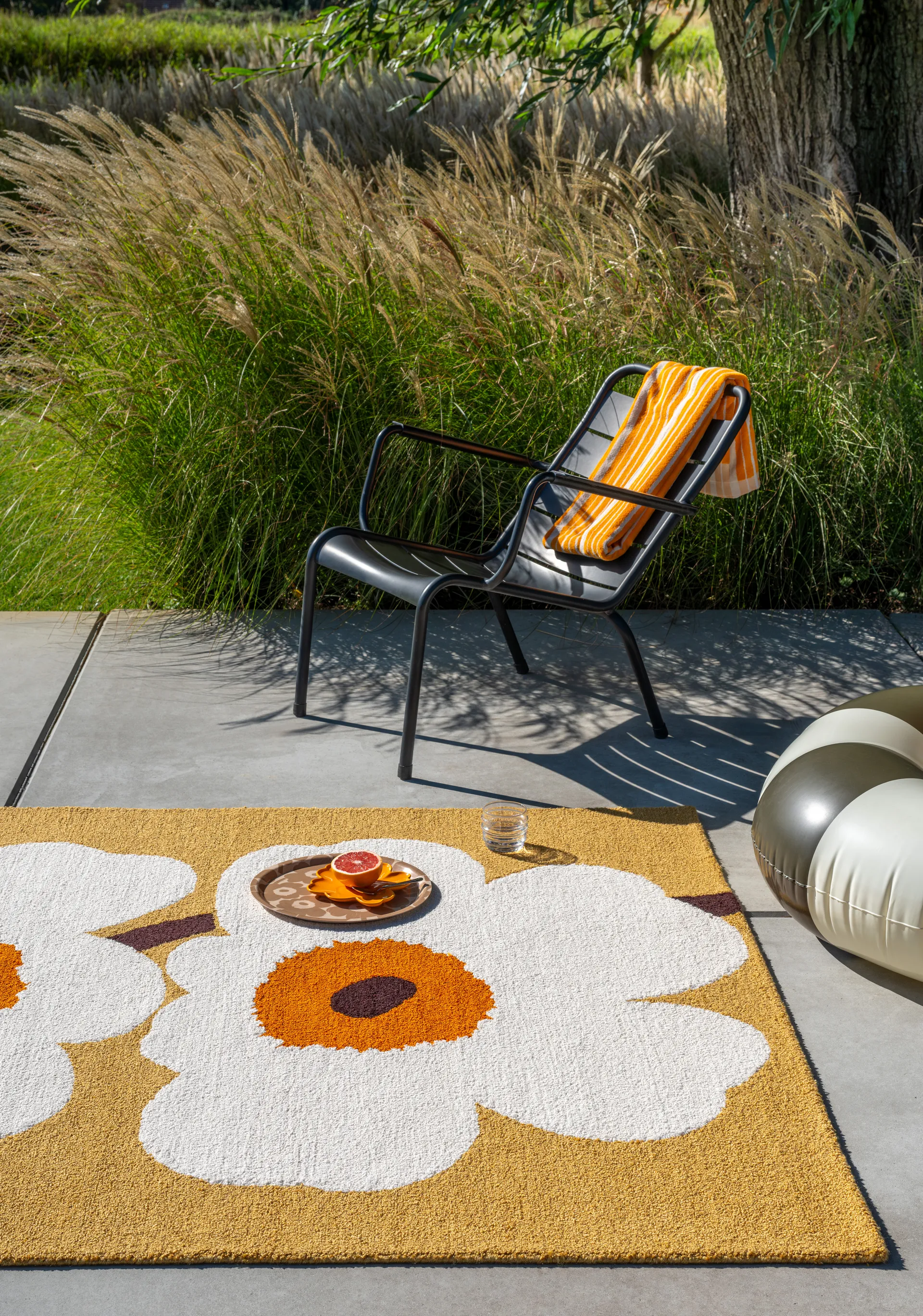 Unikko anniversary matto ulkokäyttöön, Honey, 160x230 cm Marimekko