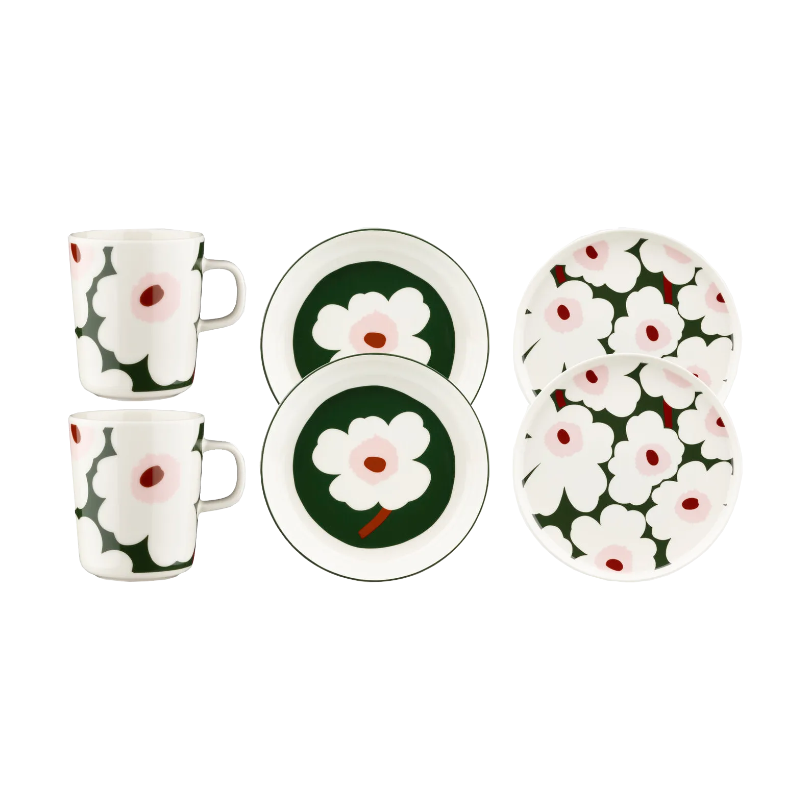 Unikko illallissetti 6 osaa, Vihreä Marimekko