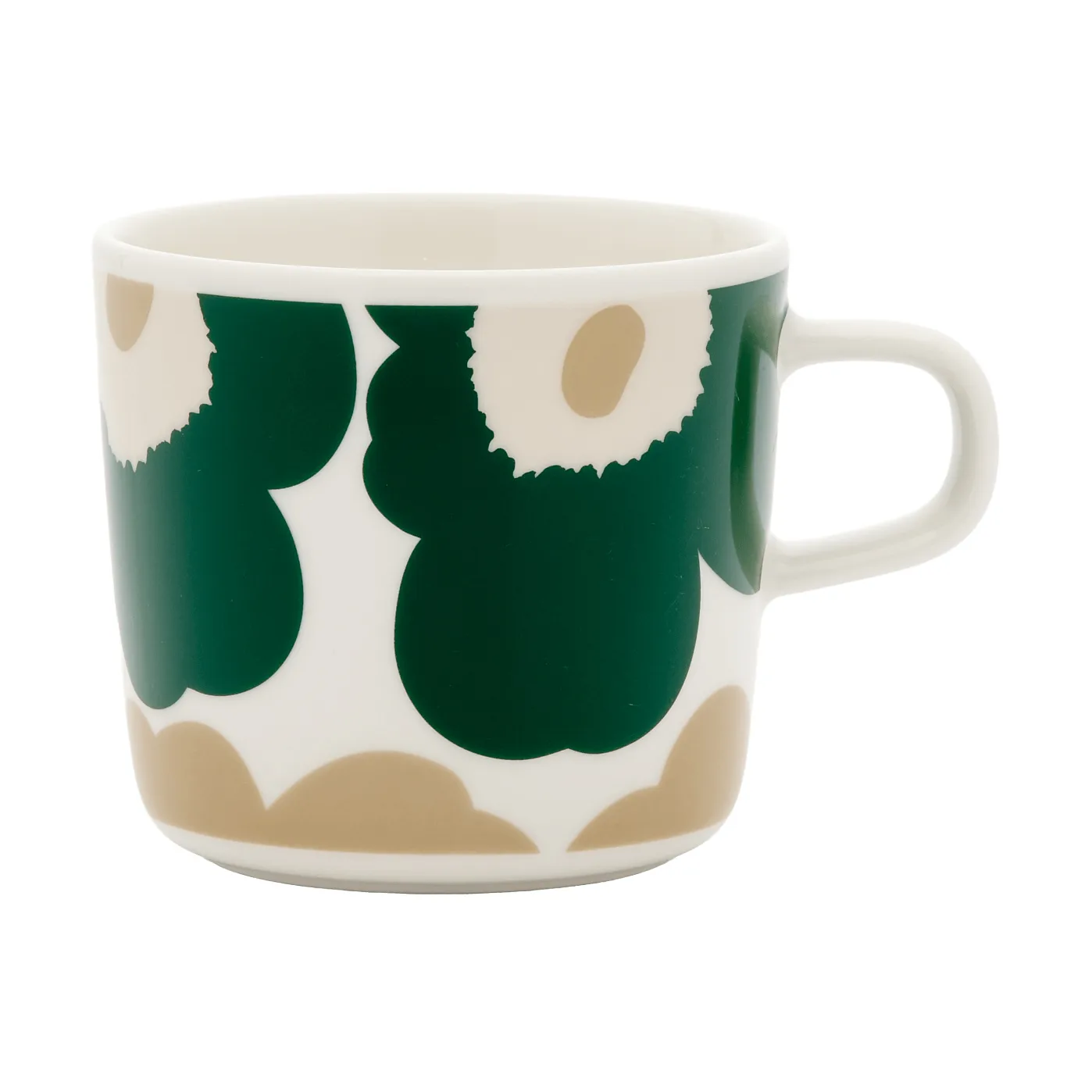 Unikko kahvikuppi 20 cl, White-dark green-beige-light sand Marimekko