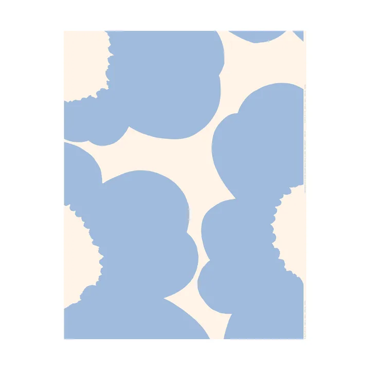 Unikko kangas - Light blue-puuvillasatiini - Marimekko