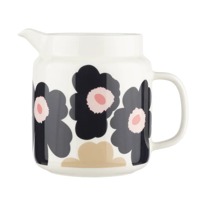 Unikko kannu 1,25 l - Off white-charcoal-sand-pink - Marimekko