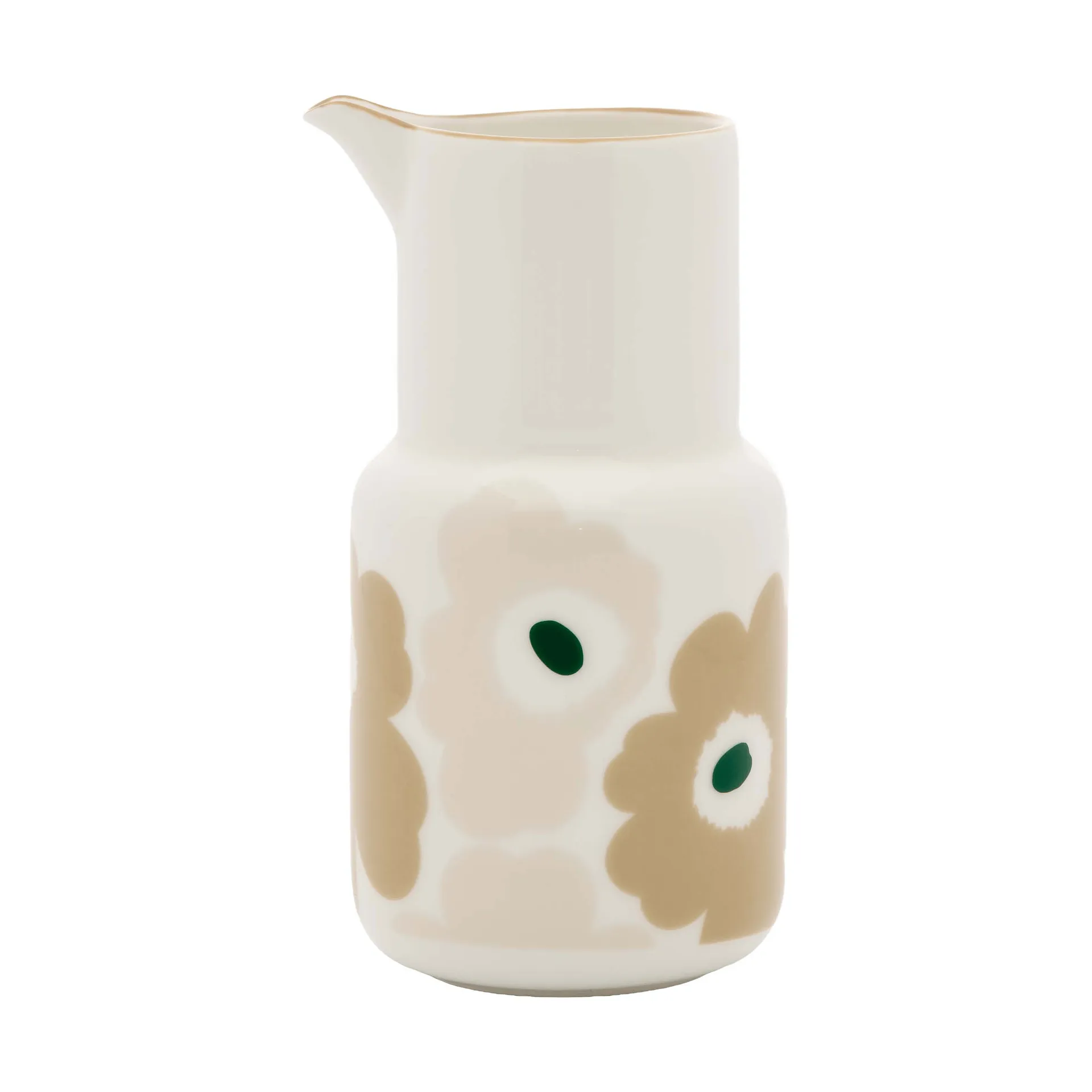 Unikko karahvi, White–vaalea hiekanbeige–tummanvihreä, 0,65 l Marimekko