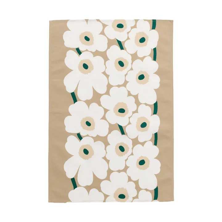 Unikko keittiöpyyhe 47 x 70 cm - Sand-white-hay-emerald - Marimekko