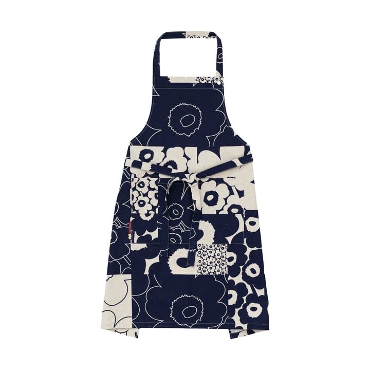 Unikko kollaasi esiliina, Linen-dark navy Marimekko