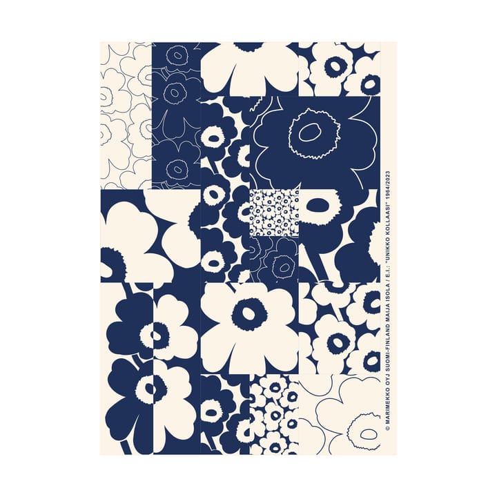 Unikko kollaasi juliste 50x70 cm, Off-white-dark blue Marimekko