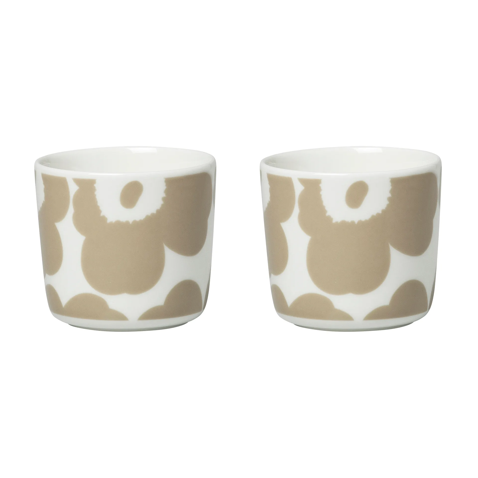 Unikko korvaton kahvikuppi 20 cl, 2-pakkaus, Valkoinen-beige Marimekko