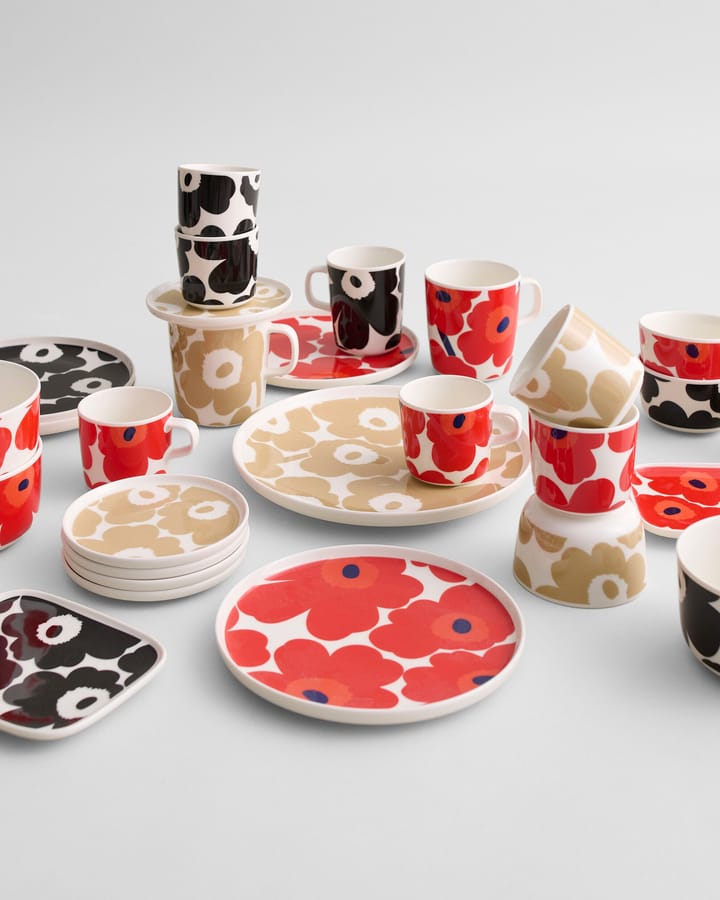 Unikko korvaton kahvikuppi 20 cl, 2-pakkaus, Valkoinen-beige Marimekko
