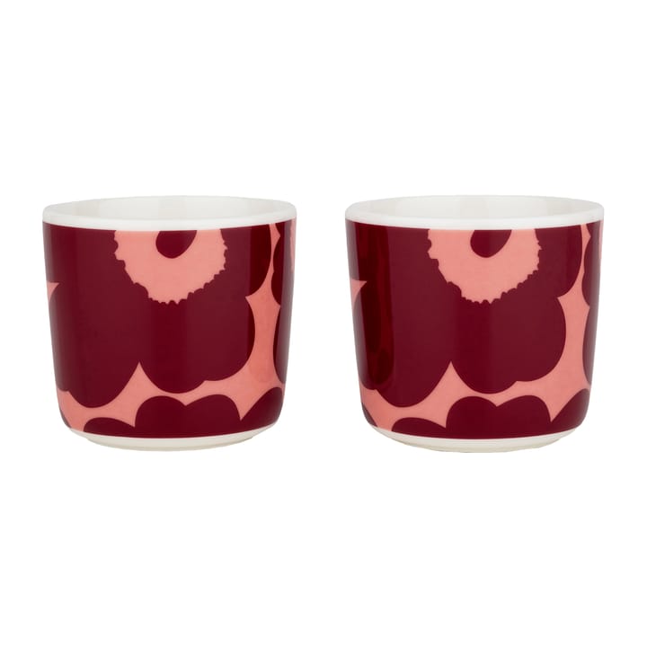Unikko korvaton kuppi 2 dl 2-pakkaus - valkoinen-rosa-punainen - Marimekko