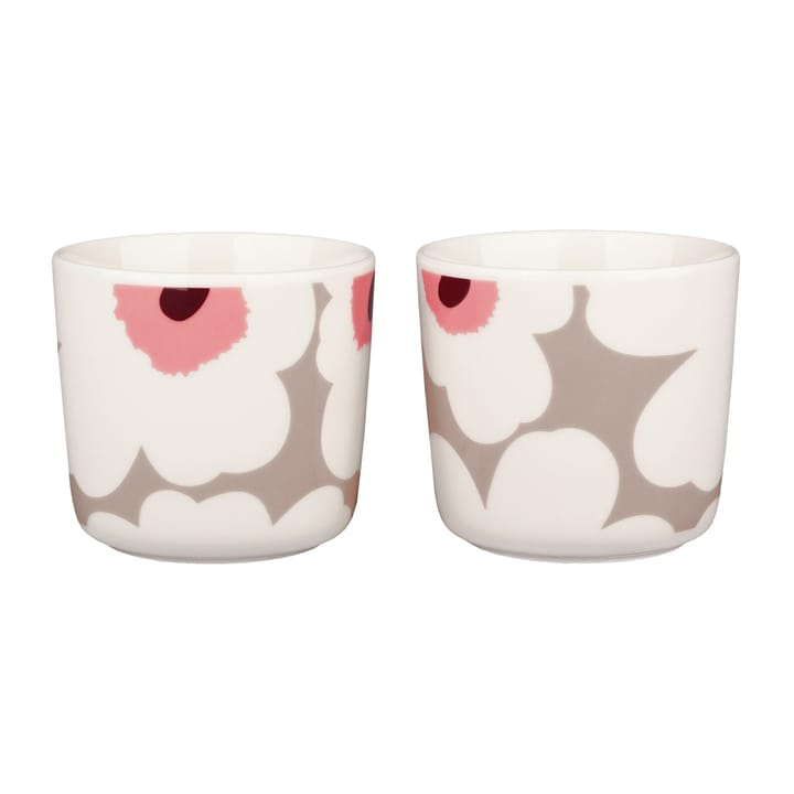 Unikko korvaton kuppi 2 dl 2-pakkaus - white,clay,powder,dark wine - Marimekko