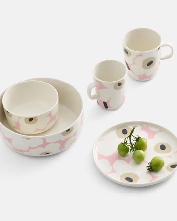 Unikko kulho 1,5 l - Off white-pink-sand-charcoal - Marimekko