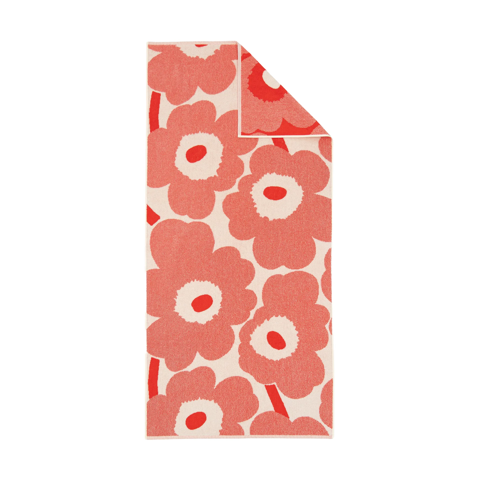Unikko kylpypyyhe 70 x 150 cm, Off white-oranssinpunainen Marimekko