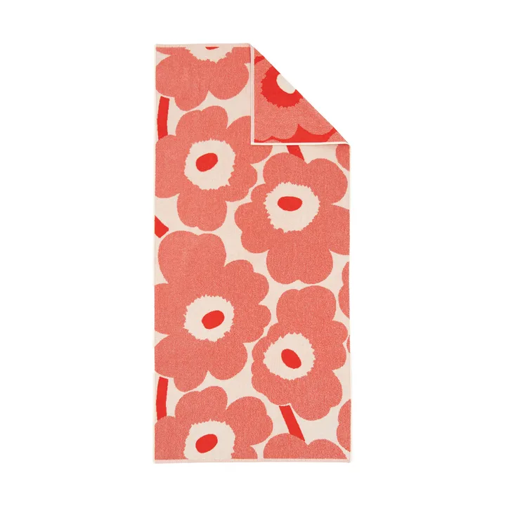 Unikko kylpypyyhe 70 x 150 cm - Off white-oranssinpunainen - Marimekko