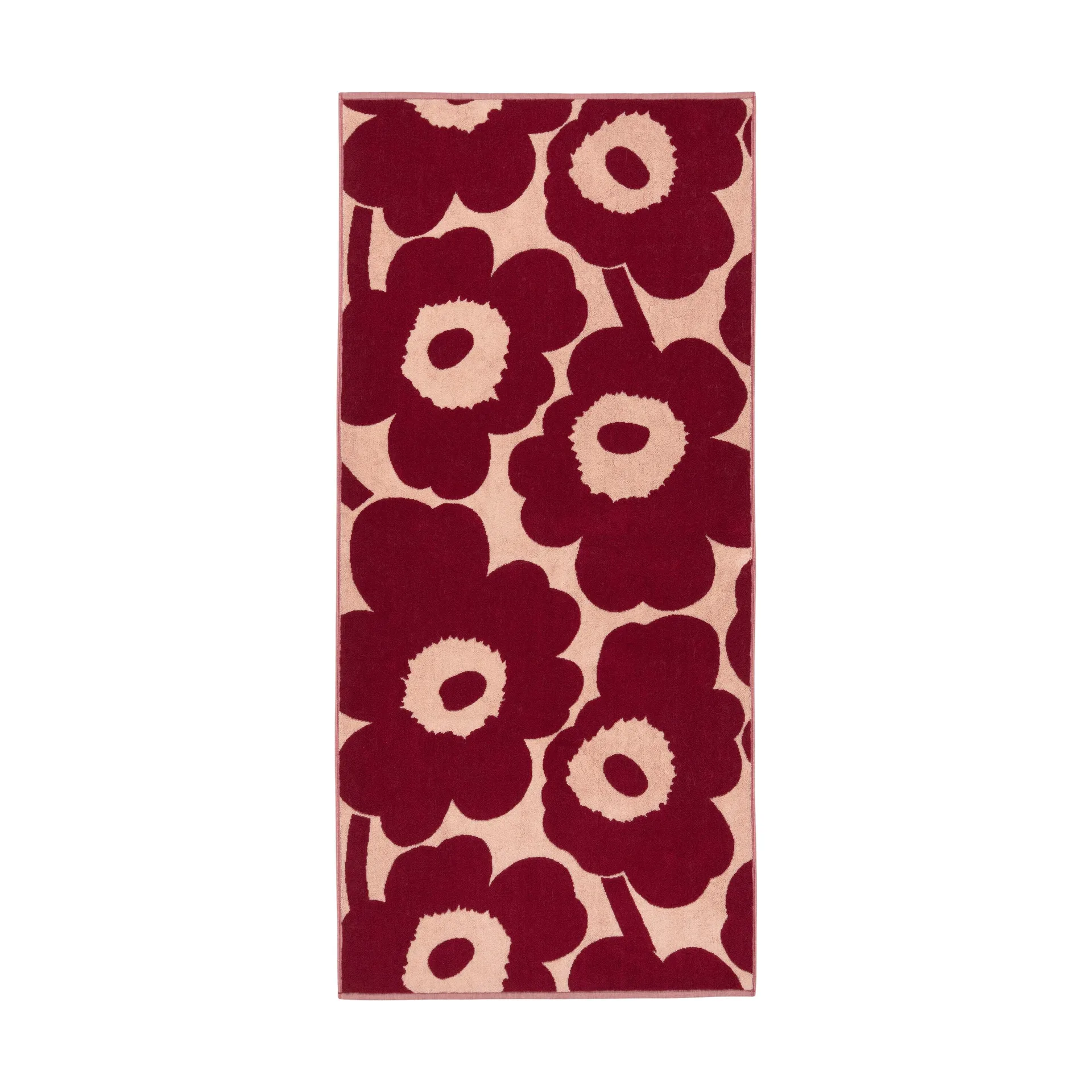 Unikko kylpypyyhe 70 x 150 cm, Pink-dark cherry Marimekko