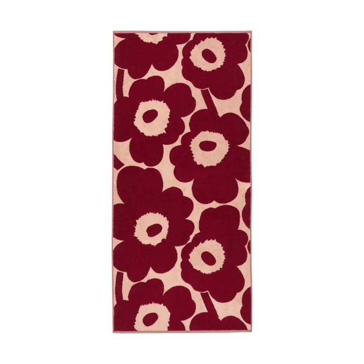 Unikko kylpypyyhe 70 x 150 cm - Pink-dark cherry - Marimekko