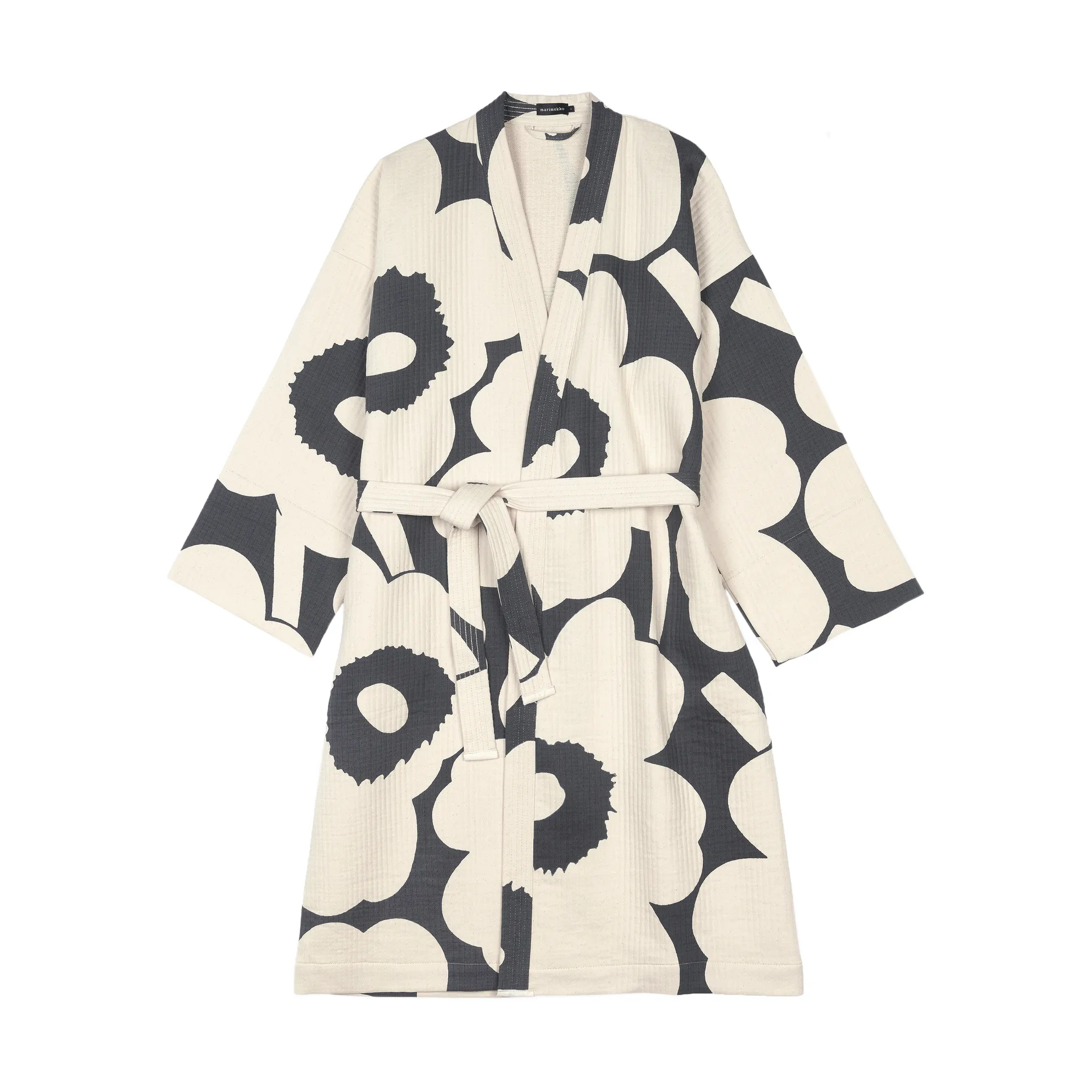 Unikko kylpytakki, Charcoal-off white, S Marimekko