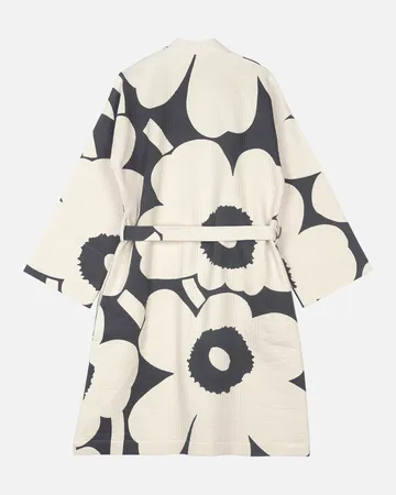 Unikko kylpytakki - Charcoal-off white, S - Marimekko
