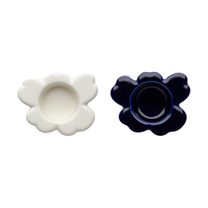 Unikko kynttilälyhty 3x10 cm 2 osaa, Cobalt-white Marimekko