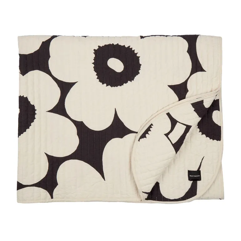 Unikko lakana 160 x 260 cm, charcoal, off white Marimekko