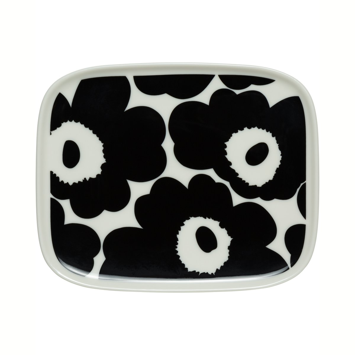 Marimekko Unikko lautanen 12x15 cm Musta-valkoinen | Skandinaavinen Sisustus | Asetit | Musta