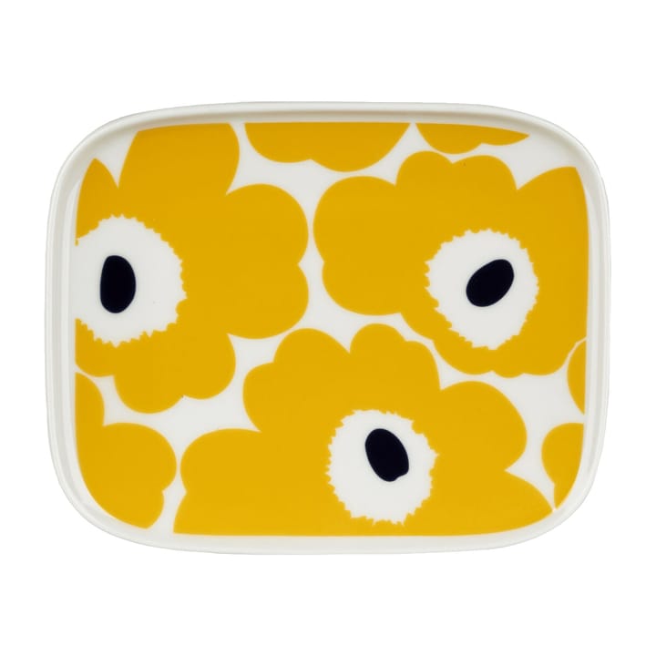 Unikko lautanen 12x15 cm - Valkoinen-keltainen - Marimekko