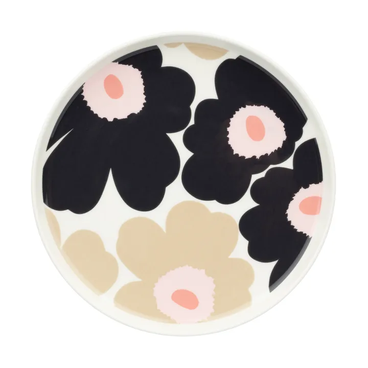 Unikko lautanen Ø 20 cm - Off white-charcoal-sand-pink - Marimekko
