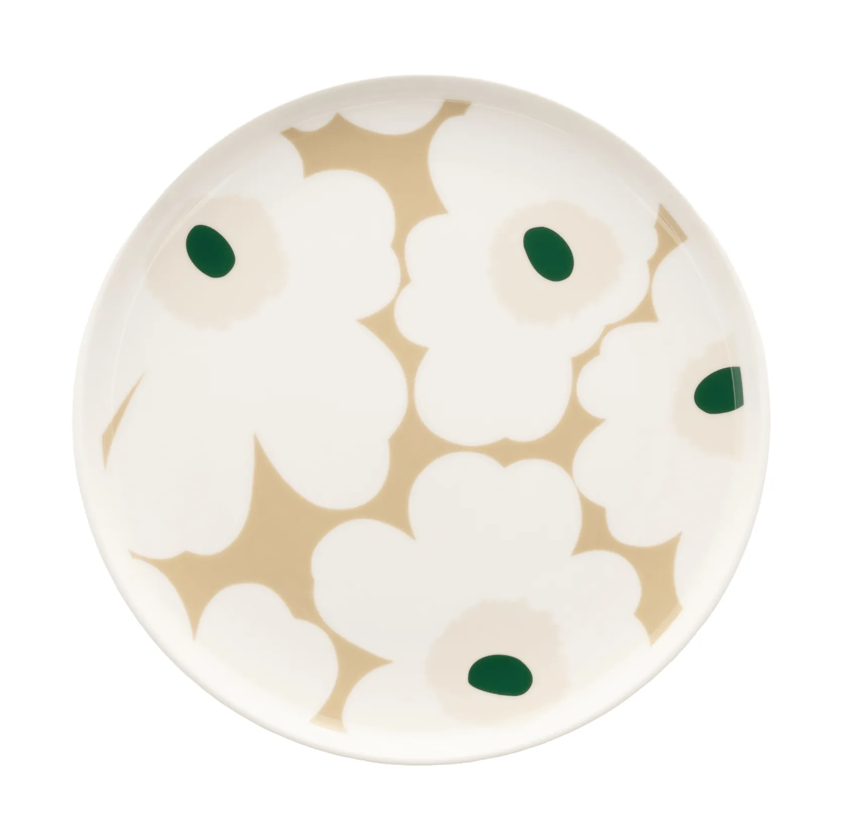 Unikko lautanen Ø 20 cm, White-beige-light sand-dark green Marimekko