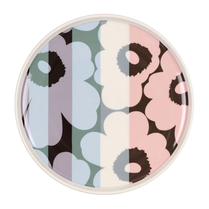 Unikko lautanen Ø 20 cm - White-light sky-dusty pink - Marimekko
