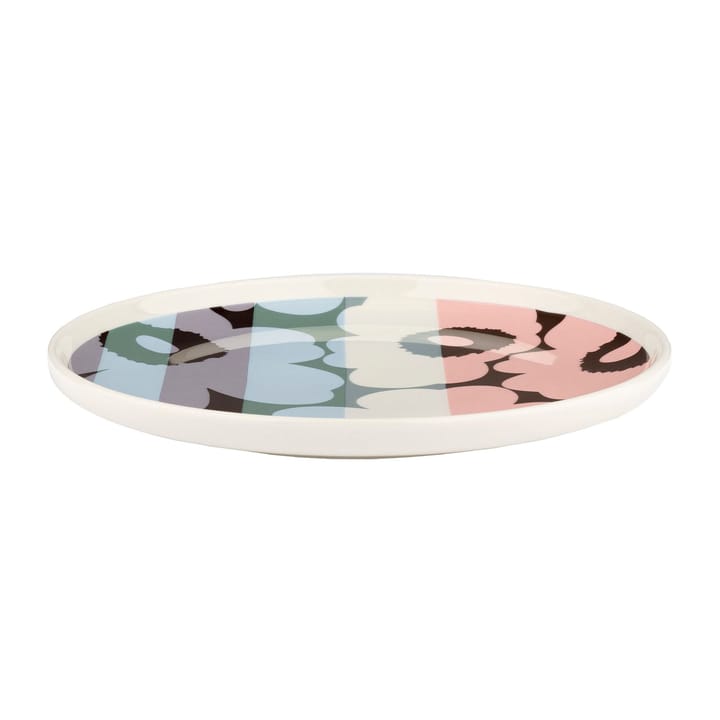 Unikko lautanen Ø 20 cm - White-light sky-dusty pink - Marimekko
