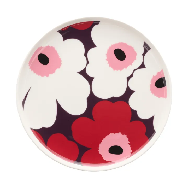 Unikko lautanen Ø 20 cm - White-plum-cranberry-pink - Marimekko