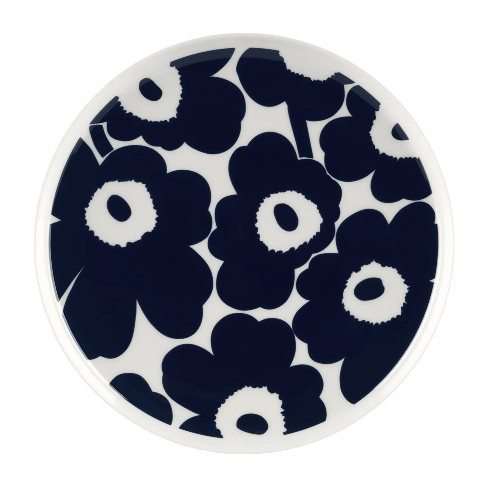 Unikko lautanen Ø 25 cm, Valkoinen-tummansininen Marimekko
