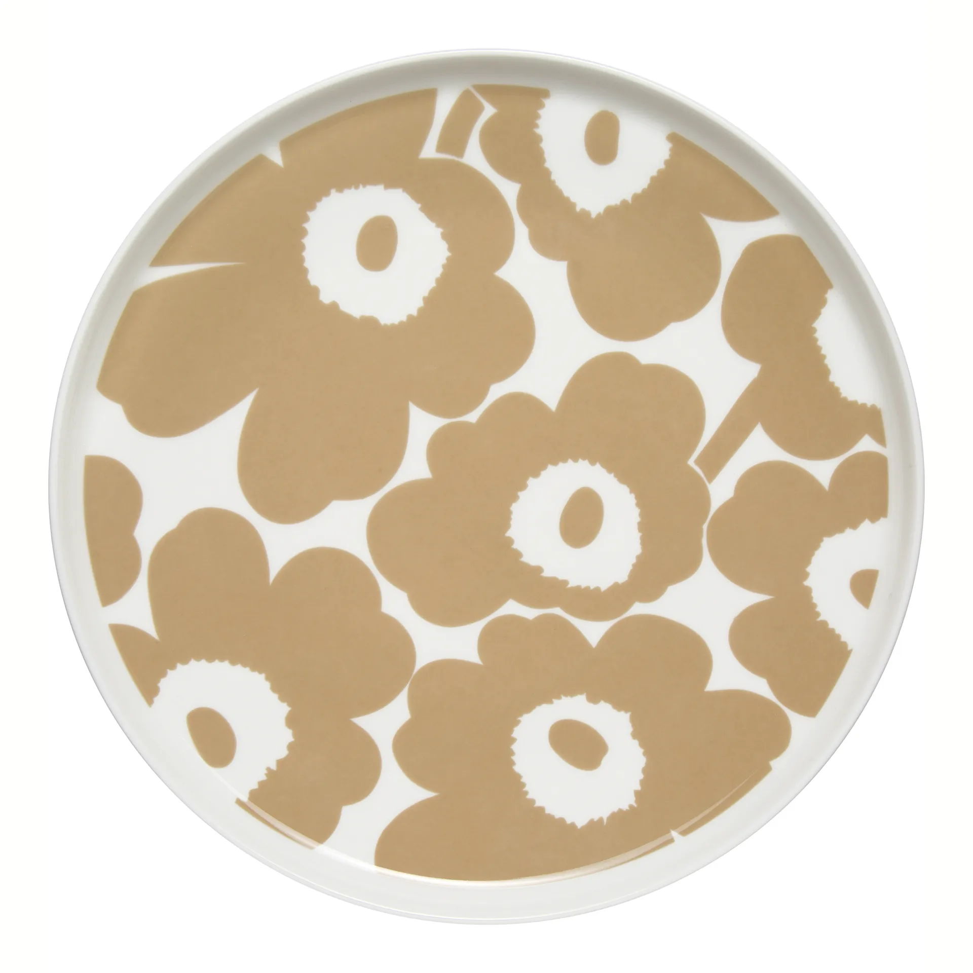 Unikko -lautanen, beige-valkoinen, Ø 25 cm Marimekko