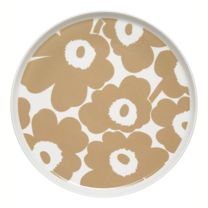 Unikko -lautanen, beige-valkoinen - Ø 25 cm - Marimekko