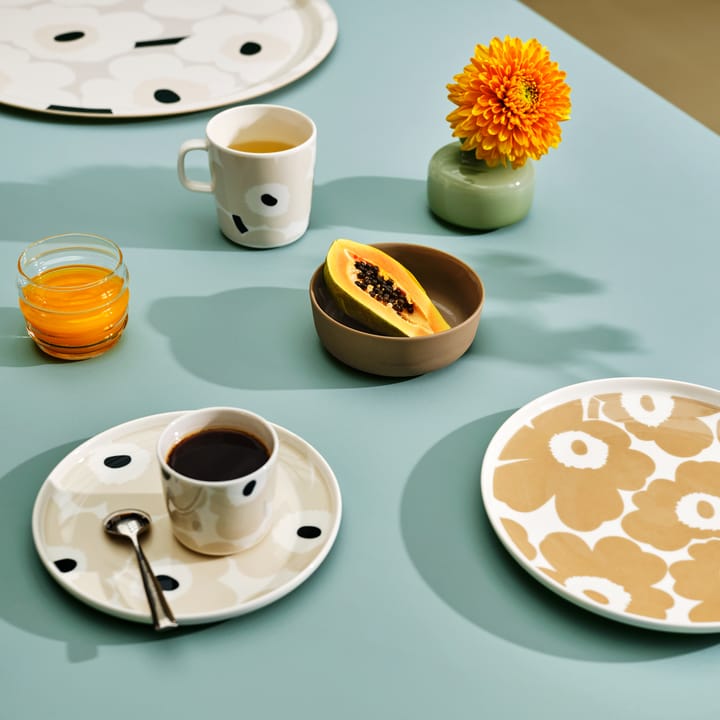 Unikko lautanen valkoinen-beige-tummanvihreä - Ø 20 cm - Marimekko