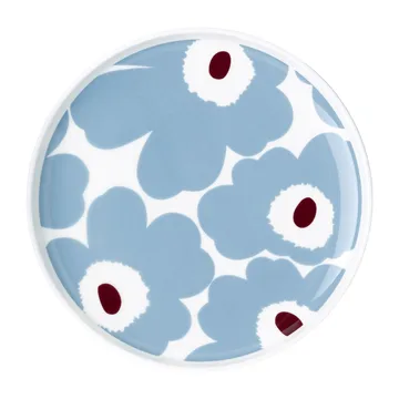 Unikko lautanen valkoinen-siniharmaa-viininpunainen - Ø 20 cm - Marimekko