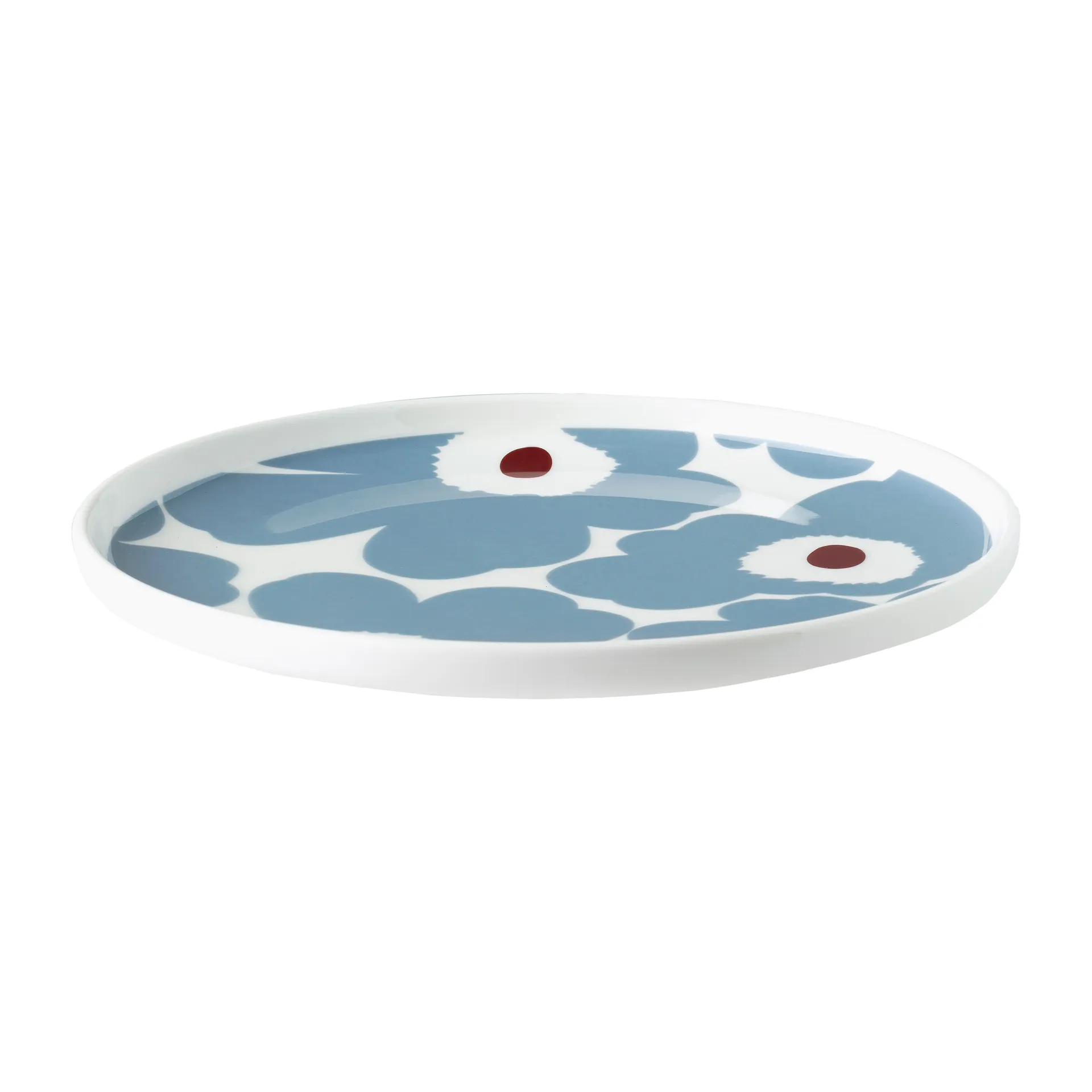 Unikko lautanen valkoinen-siniharmaa-viininpunainen, Ø 20 cm Marimekko
