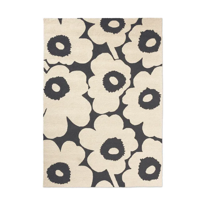 Unikko matto ulkokäyttöön - Charcoal-valkoinen, 160x230 cm - Marimekko